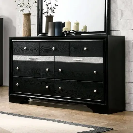 3pc Whether by Bed Nightstand and Dresser Set Black - miBasics image {7}