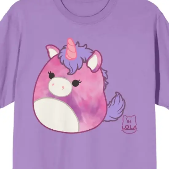 Squishmallows Lola Crew Neck Short Sleeve Lavender Adult T-shirt image {1}