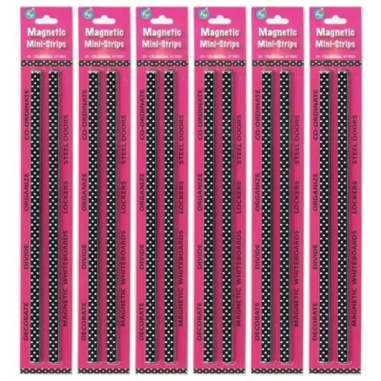 Ashley Productions&reg; Mini Magnetic Magi-Strips, B/W Dots, 24 Feet Per Pack, 6 Packs image {3}