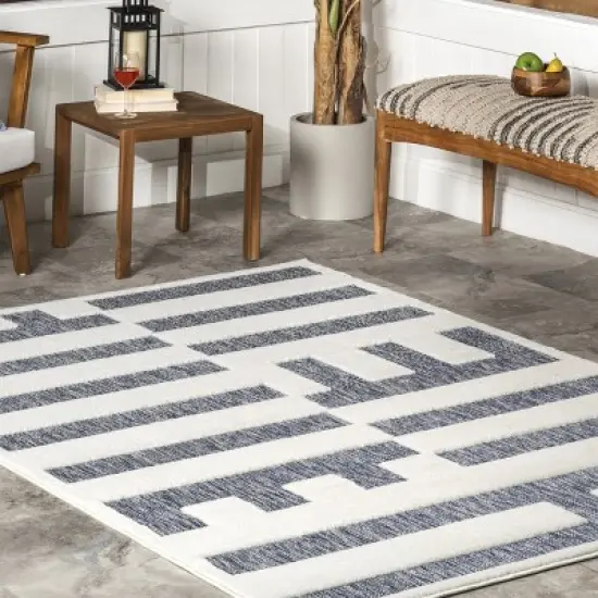 nuLOOM Neri Modern Bars Indoor/Outdoor Area Rug image {8}