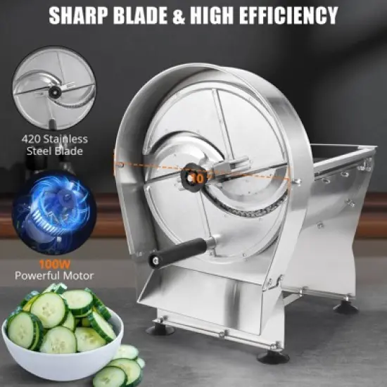 Electric Vegetable Fruit Slicer, 0-10mm Thickness Adjustable, Commercial Vegetable Fruit Slicer image {3}