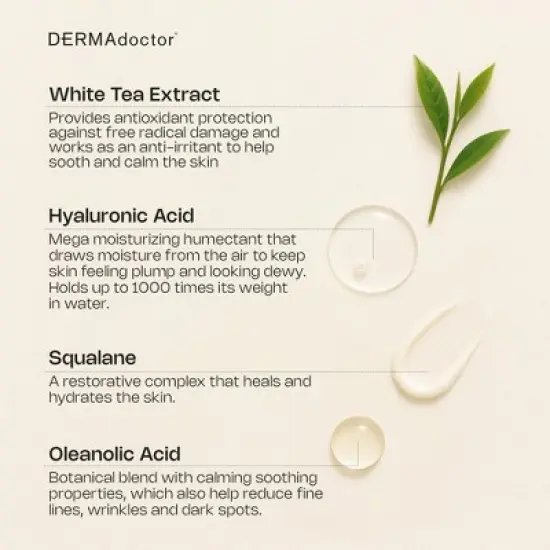 DERMAdoctor Calm Cool + Corrected Tranquility Cream: Moisturizer for Dry, Sensitive, Rosacea-Prone Skin with Squalane & Hyaluronic Acid - 1.7 oz image {7}