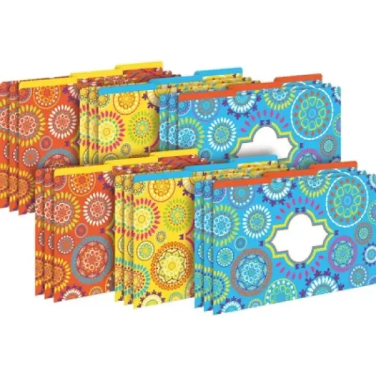 Barker Creek 18pk Moroccan Legal Size File Folders Design Set: Cardstock, Top Tab, Multicolor, 50 Sheet Capacity image {3}