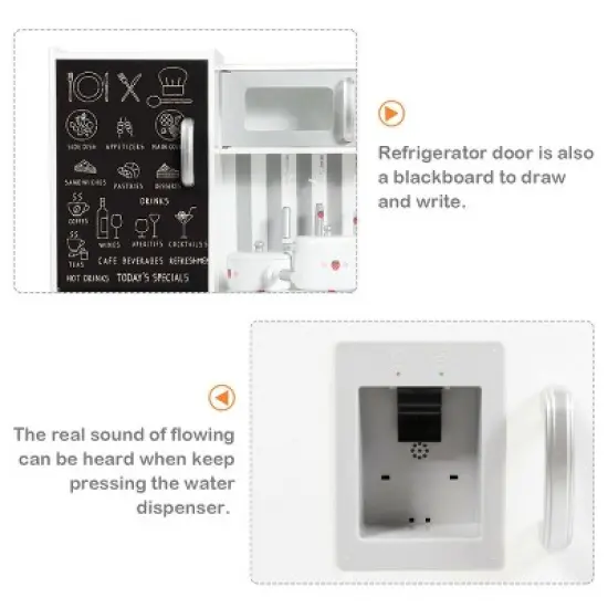 Costway Wood Kitchen Toy Kids Cooking Pretend Play Setw/ Utensils,Sounds & Wordpad White image {8}