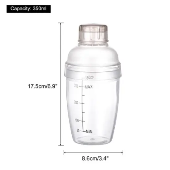 Unique Bargains Removable Plastic Boba Cocktail Shaker with Scales 2 Pcs image {1}