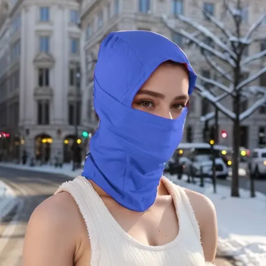 Unique Bargains Quick-drying Ice Silk Solid Color Balaclava Face Mask 1 Pc image {4}
