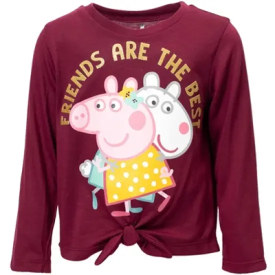 Peppa Pig Pullover Long Sleeve Graphic T-Shirt & Leggings Pink/Purple  image {1}
