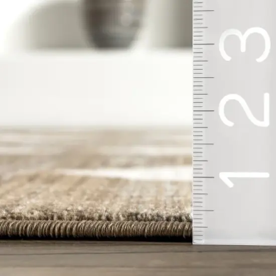 Meline Checkered Fringe Area Rug image {2}