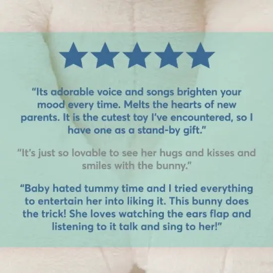 Baby GUND Flora the Bunny Animated Plush, Singing Stuffed Animal Toy for Ages 0 and Up, Cream, 12" image {7}