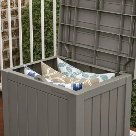 Suncast 22gal Storage Seat Stoney Gray image {3}