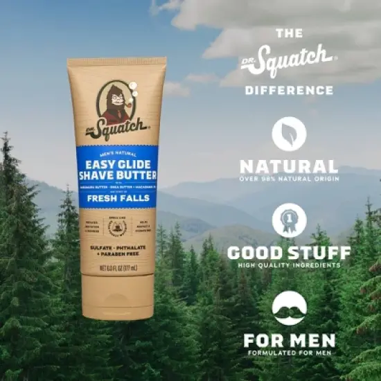 DR. SQUATCH Men's Natural Shave Butter - Fresh Falls - 6 fl oz image {2}