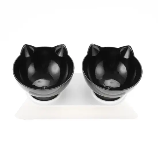 Unique Bargains Double Bowl Dog Bowls 1 Pc image {5}