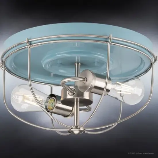 Urban Ambiance Luxury Farmhouse Outdoor Ceiling Light 7.875''H x 14.5''W,  Gray Blue Finish,  Kenner Collection, UHP1431 image {3}