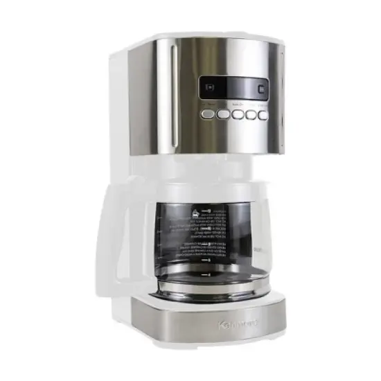 Kenmore 12 Cup Aroma Control Programmable Coffee Maker - White/Stainless: Drip Coffee Pot, Automatic Shut-Off, Dishwasher-Safe image {3}