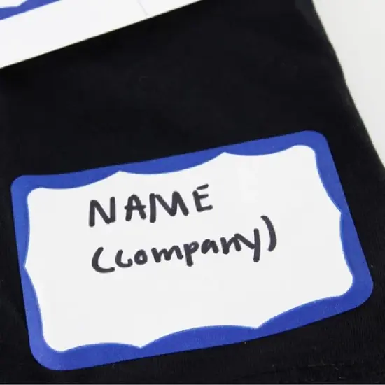 SICURIX Adhesive Badges, Blue Border, Pack of 200 image {4}