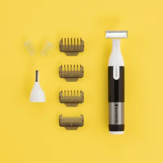 Remington Omniblade Face & Body Razor for Men, 100% Waterproof, Rechargeable, Removable Head, 35mm Blade, 7 Attachments (Combs & Micro Trimmer) image {3}