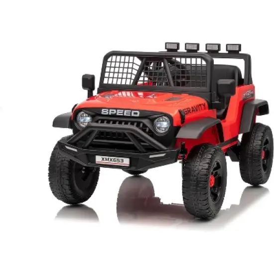 12V Kids Electric Ride-On Truck - Parent Remote Control, 3 Speed Settings, LED Lights & Music Player for Children Ages 3-6 Years image {11}
