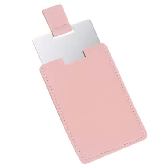 Unique Bargains PU Leather Stainless Steel Travel Compact Mini Makeup Mirror image {9}