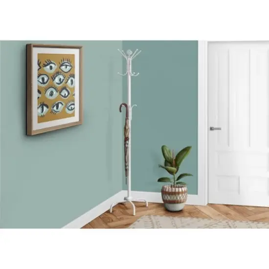 70" Coat Rack White Metal - EveryRoom image {1}