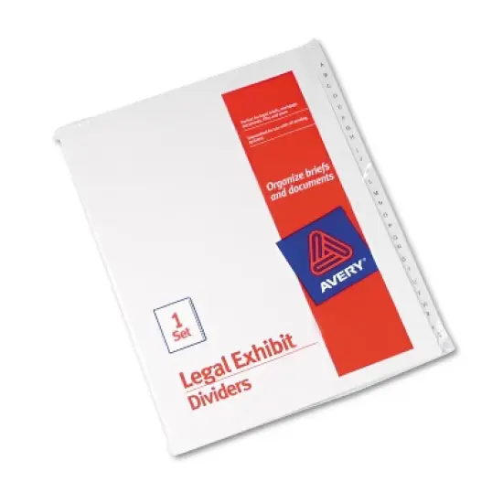 Avery Allstate-Style Legal Exhibit Side Tab Dividers 26-Tab A-Z Letter White 01700 image {1}