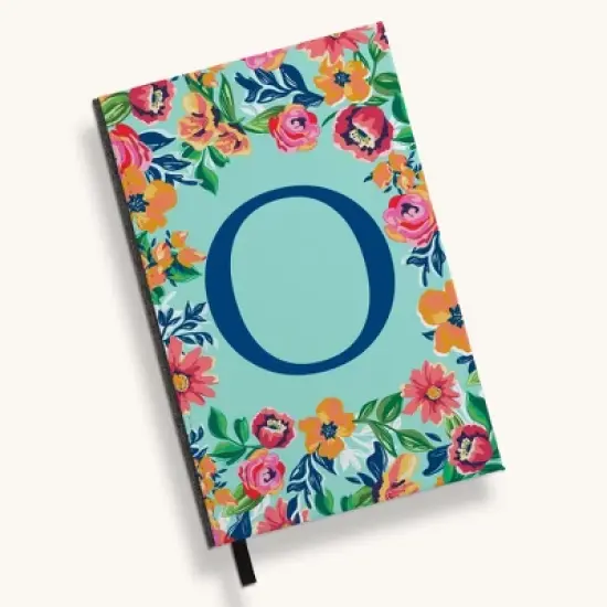 Personalization Mall Flowery Initial Journal, Blue Aqua image {19}