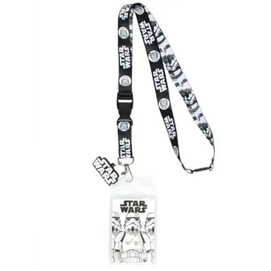 Star Wars Stormtrooper Inspired Reversible Lanyard ID Badge Holder With 2" Charm image {4}