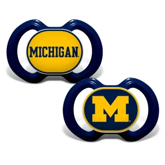 BabyFanatic Officially Licensed Unisex Pacifier 2-Pack - NCAA Michigan Wolverines image {1}