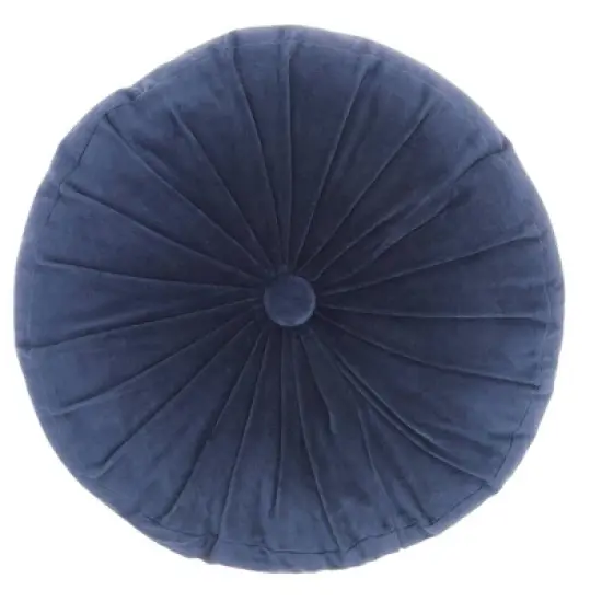 16" Ruched Velvet Round Throw Pillow - Mina Victory image {8}