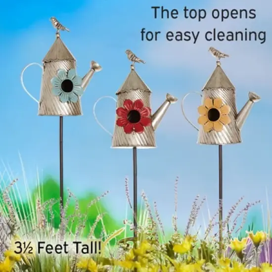 The Lakeside Collection Metal Birdhouse Garden Stakes image {6}