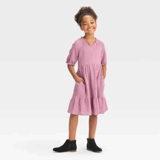 Girls' Short Sleeve Eyelet Dress - Cat & Jack&trade; image {2}
