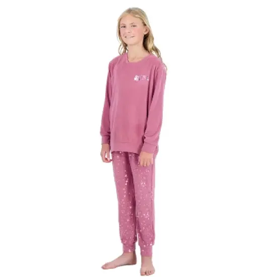 Sleep On It Girls 2-Piece Velour Pajama Set - Shine image {2}