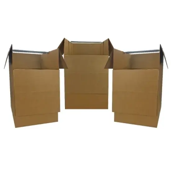 UBMOVE Pack of 3 Space Savers Shorty Wardrobe Moving Boxes With Hanging Bar 20" x 20" x 34" image {10}