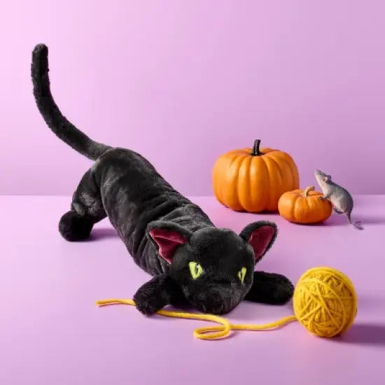 31" Black Cat Stuffed Animal - Gigglescape&trade;: Polyester Plush Toy, Character Theme image {1}