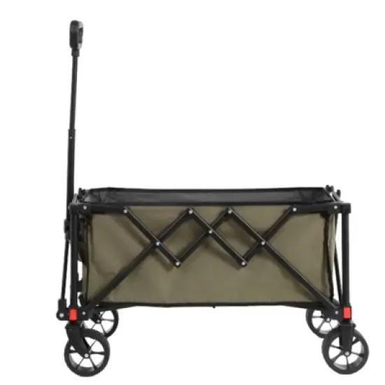 FATMOON Folding Wagon Cart with All Terrain Wheels & Adjustable Handle,360&deg; Smooth Mobility,Foldable Design for Camping,Shopping,Sports,Outdoor image {3}