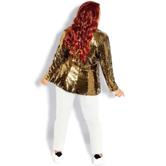 Women's Plus Size Sequin Seduction Jacket - bronze | CITY CHIC image {2}
