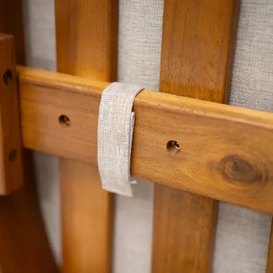 Christopher Knight Home Mordak Rustic 7 Piece Patio Acacia Wood Dining Set with Cushions image {12}