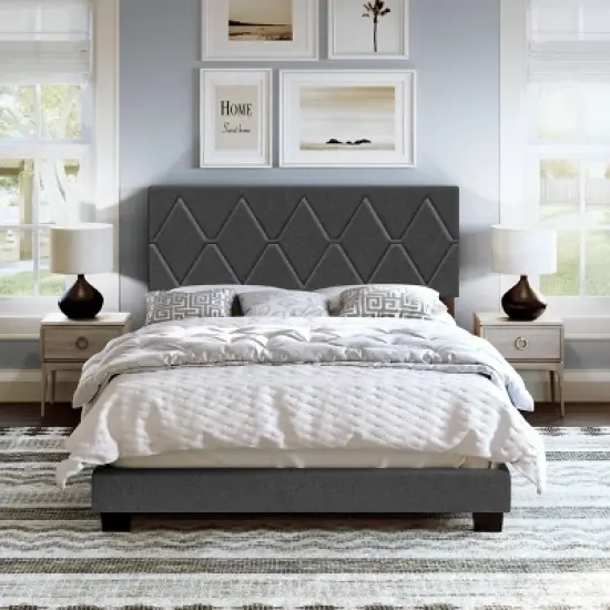 Darcy Diamond Stitched Upholstered Bed - Eco Dream image {3}