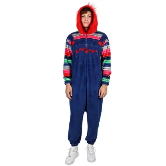 Chucky Men's Cosplay Hooded Kigurumi Halloween Union Suit With Zipper Pull image {5}