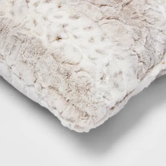 Snow Leopard Ombre Faux Fur Throw Pillow - Threshold&trade; image {3}