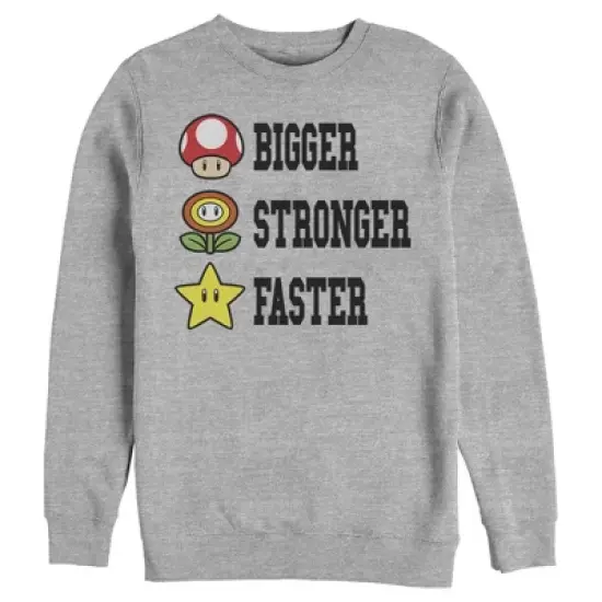 Men's Nintendo Mario Bigger Stronger Faster Sweatshirt image {2}