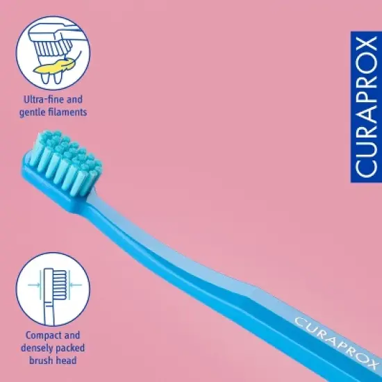 Curaprox Kids Toothbrush, Ultra Soft for Ages 4&ndash;12 with Small Head and Gentle Cleaning Power image {2}