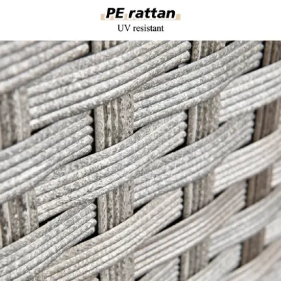 Marlton 7pc Wicker Outdoor Patio Furniture Set Conversation Sofa Set with a Fire Pit and Cushions image {6}