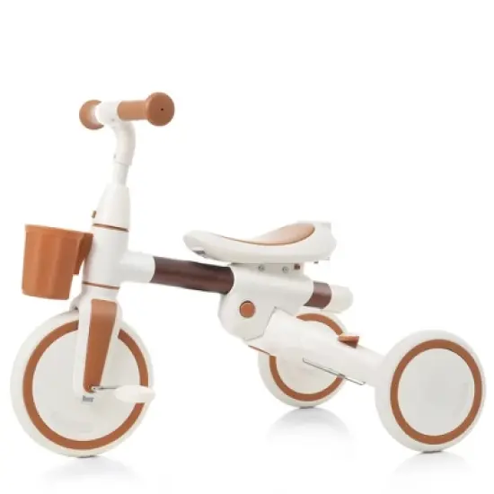 LOVSON 7-in-1 baby tricycle, equipped with removable push bar and footrest, sun canopy, safety guardrail, (suitable for babies aged 1-6 months) image {6}