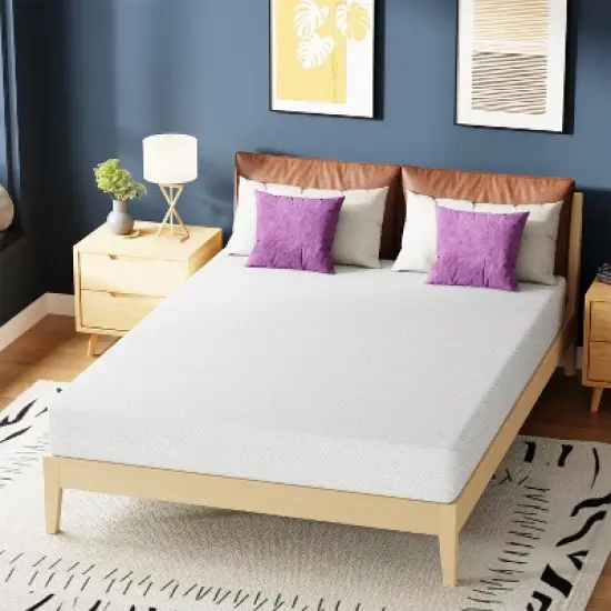 FDW 8 Inch Green Tea Memory Foam Mattress Cooling Gel Infused Mattress,Fiberglass Free/CertiPUR-US Certified/Bed-in-a-Box,White image {10}