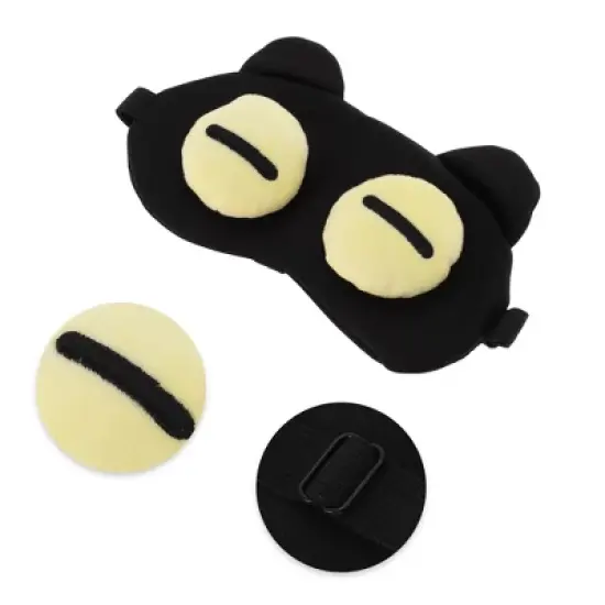 Soft Yellow Eyes Straight Eyes Sleep Mask Black 1 Pc image {2}