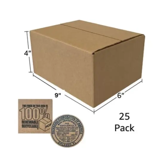 UOFFICE Corrugated Boxes 9" x 6" x 4" - Wholesale Shipping Boxes image {2}
