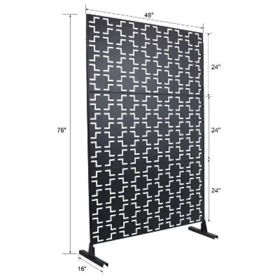 CAVINAS Patio Decorative Screen Metal Fence Privacy Screen with Square Pattern for Outside and Garden, 76" H&times;48" W image {3}