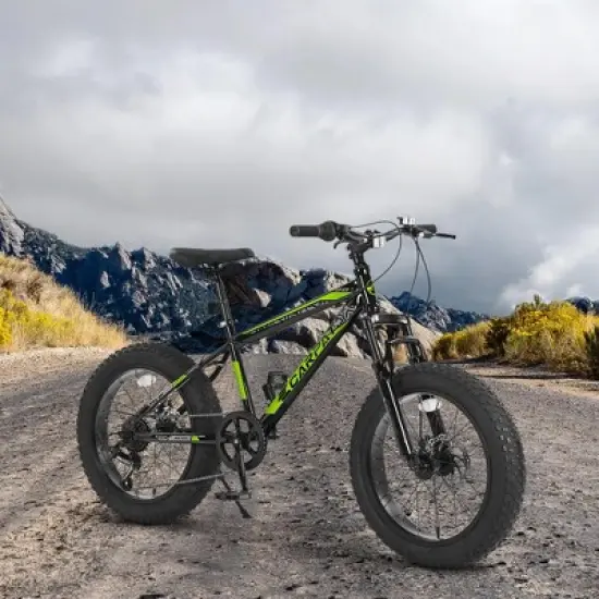 DSVIMOY Bicycles, 20 Inch Mountain Bike for Kids, 7-Speed Mountain Bike with Disc Brakes, Green, 63"*24.3"*35" image {2}