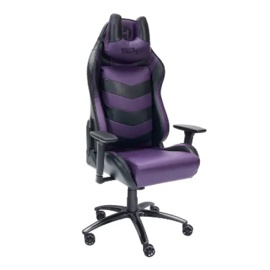 Ergonomic High Back Racer Style Video Gaming Chair Purple/Black - Techni Sport image {22}