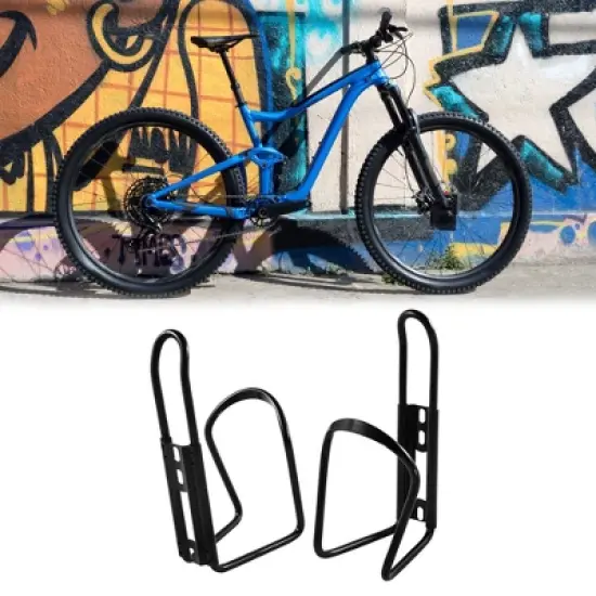 Unique Bargains Alloy Bicycle Bottle Cage Bracket Holder 5.5" x 3.1" x 2.8" Black 2 Pcs image {1}